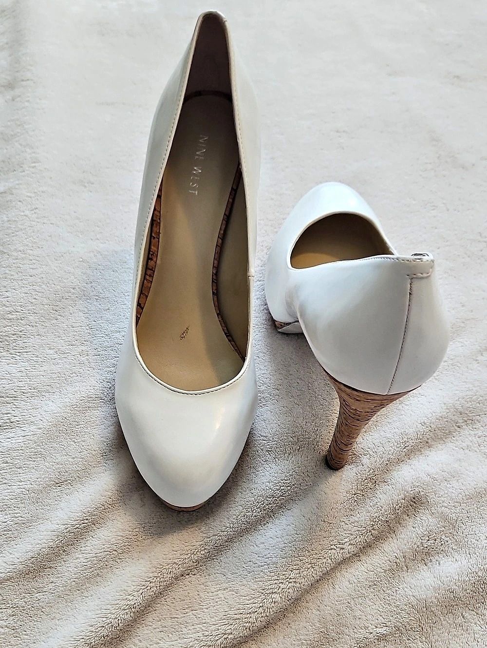 Nine West Off White Rounded Toe Pumps